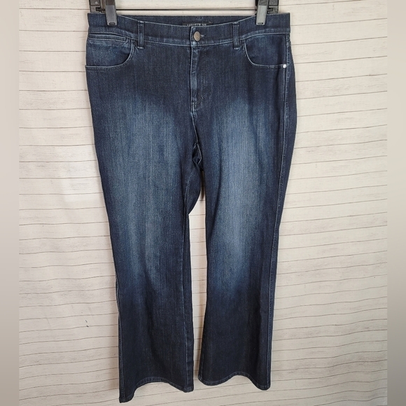 LAFAYETTE 148 NEW YORK DARK BLUE BOOT CUT JEANS, SZ 4 - Picture 2 of 10